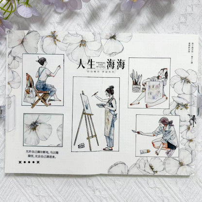 6cm*333cm Drawing girl Die Cutting Washi/PET/Fog PET Tape featuring girl designs for journaling, scrapbooking and collage
