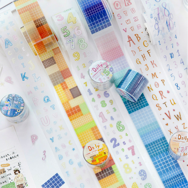 Daily Composition Series Die Cutting Sulfuric Acid Paper Tape for journaling, scrapbooking and collage