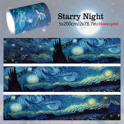 Starry Night Washi Tape featuring star designs for journaling, scrapbooking and collage