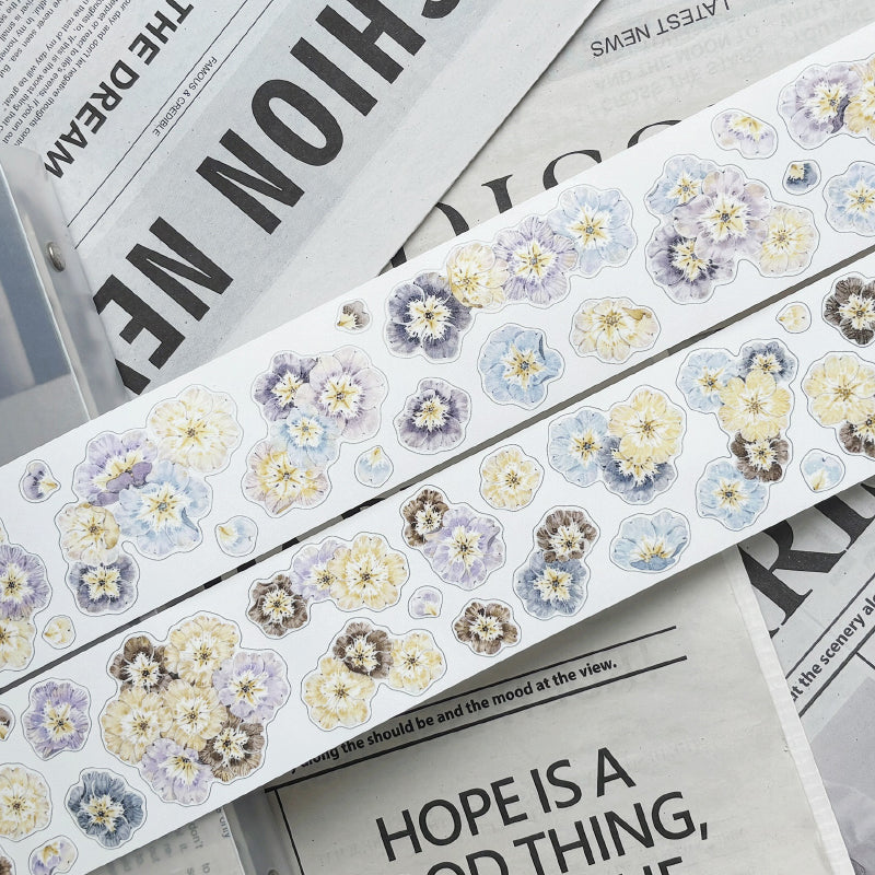 Whole Roll 5cm*5m Fairy Primrose Die Cutting Washi/PET/Flash Sand Synthetic Paper Tape featuring rose, and fairy designs for journaling, scrapbooking and collage