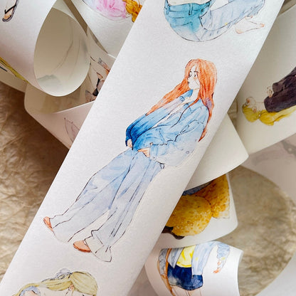 Whole Roll 5cm*10m Little happiness Die Cutting Washi/PET/Fog PET Tape for journaling, scrapbooking and collage