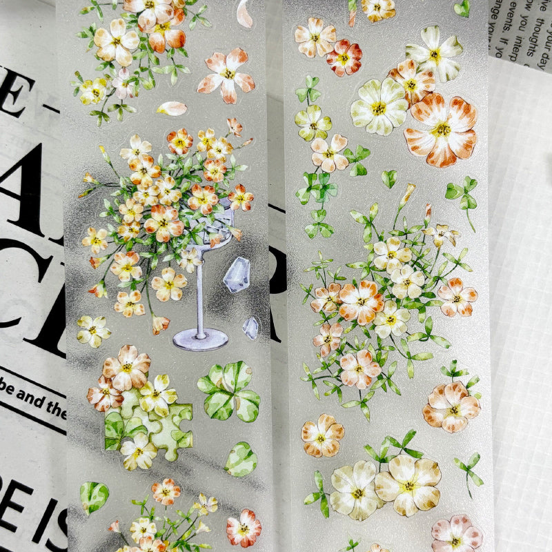 Whole Roll 5cm*5m Flourishing Beautiful Die Cutting Washi/PET/Flash PET Tape for journaling, scrapbooking and collage