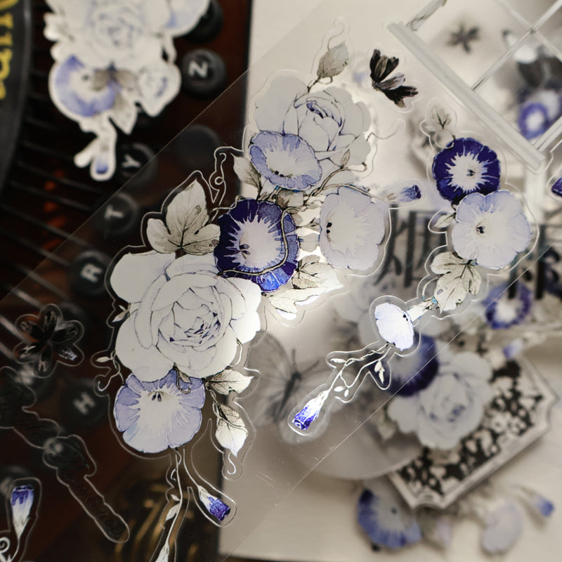 Blue Window flowers Die-Cutting Washi Tape - Sample 120cm