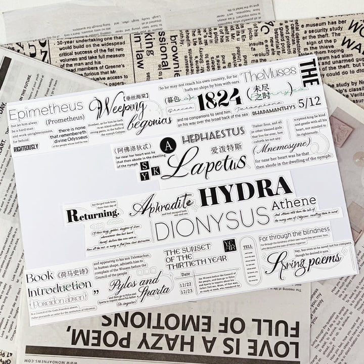 5cm*100cm Retro script Die Cutting Synthetic Paper/PET Tape featuring retro designs for journaling, scrapbooking and collage