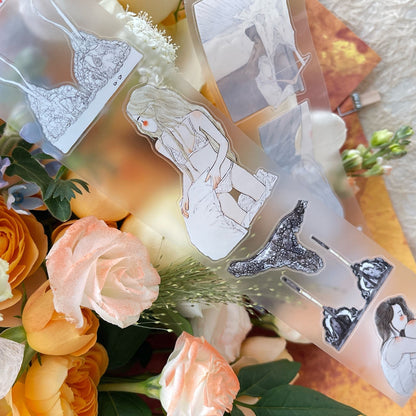 Whole Roll 5cm*10m Secret Die Cutting Washi/PET/Fog PET Tape featuring secret designs for journaling, scrapbooking and collage