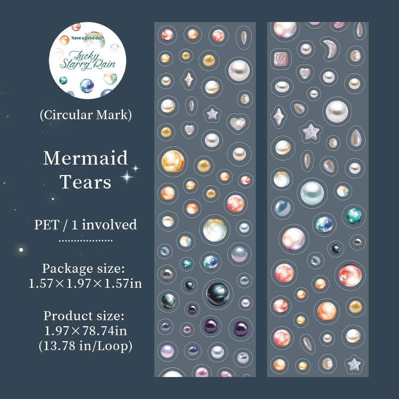Lucky Starry Rain Series Die Cutting PET Tape
