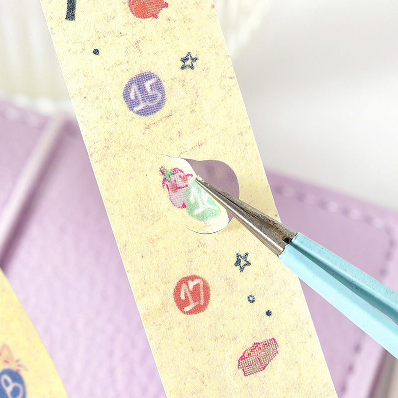 Tea Bag Little Bird Diary Series Die Cutting Washi Tape featuring tea, and bird designs for journaling, scrapbooking and collage