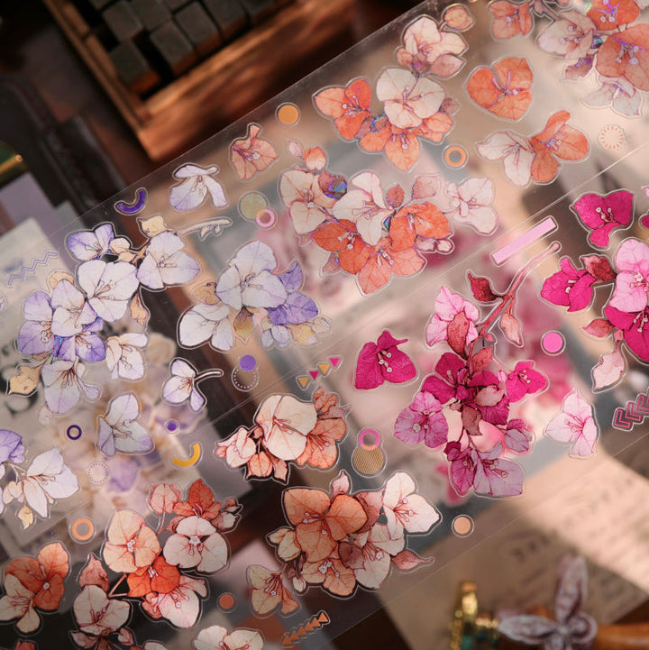 Triangle Flower Fragrance Die-Cutting Washi Tape - Whole Roll 6.5cm×6m