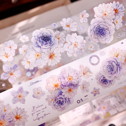 Softly Blooming Flower Die-Cutting Washi Tape - Whole Roll 5.5cm×5m