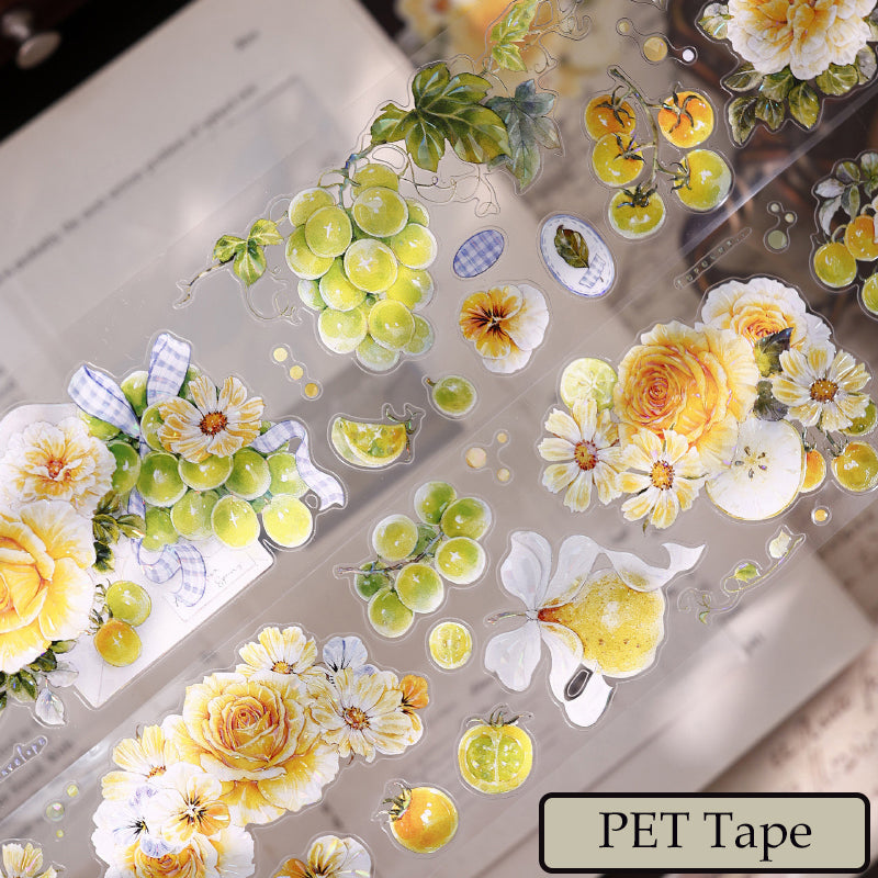 Whole Roll 6cm*5m Grape Vine Die Cutting Washi/PET/Shell Light Washi/PET Tape