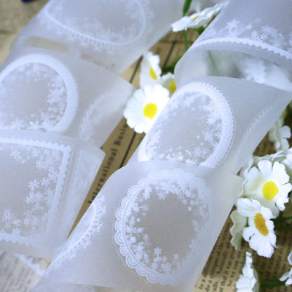 Whole Roll 5cm*5m Ice snow frame Die Cutting Flash PET Tape featuring snow designs for journaling, scrapbooking and collage