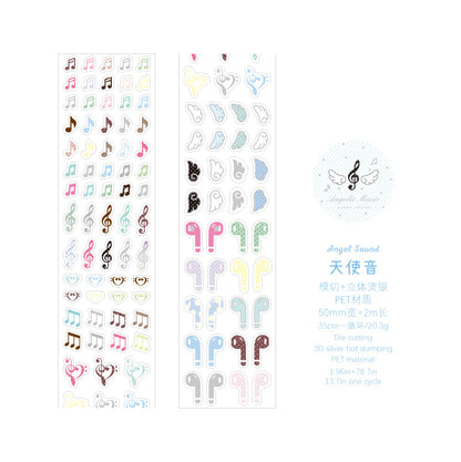 Muanuan Diary Series Die Cutting Silver Stamping PET Tape