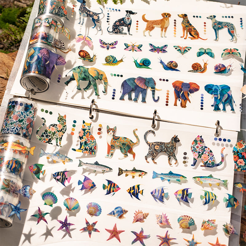 Maurice Animal Imprint Series Die Cutting PET Tape featuring animal designs for journaling, scrapbooking and collage