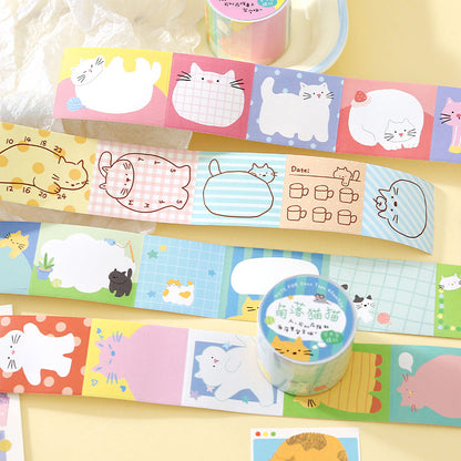 Flat Cat Diary Series Die Cutting Writing Paper Tape
