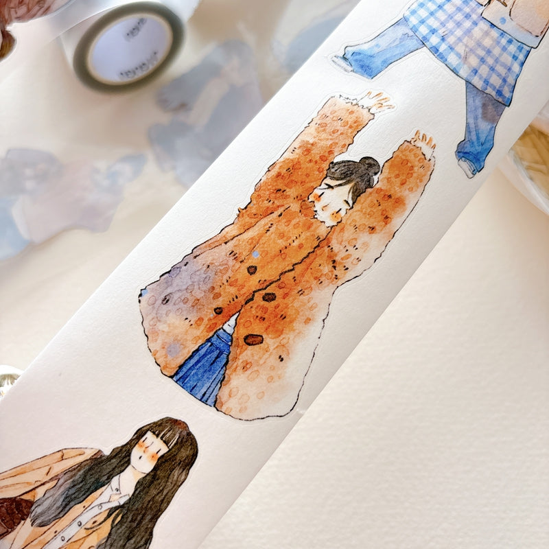 Whole Roll 5cm*10m Little Brown Die Cutting Washi/PET/Fog PET Tape