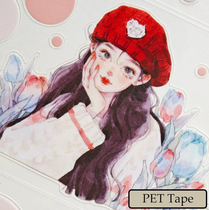 6.5cm*100cm Gorgeous charming Die Cutting Washi/PET Tape