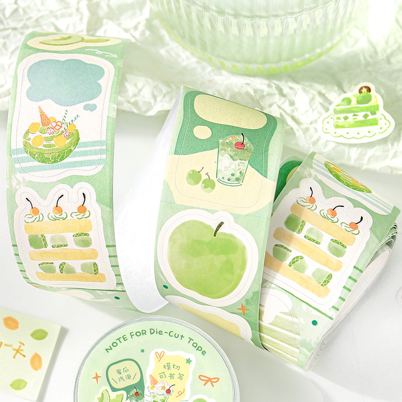 Strawberry Tart Series Die Cutting Writing Paper Tape featuring strawberry designs for journaling, scrapbooking and collage
