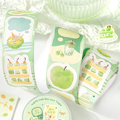 Strawberry Tart Series Die Cutting Writing Paper Tape featuring strawberry designs for journaling, scrapbooking and collage