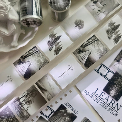 Whole Roll 5cm*3m Focus On Loneliness Die Cutting Fog PET Tape for journaling, scrapbooking and collage