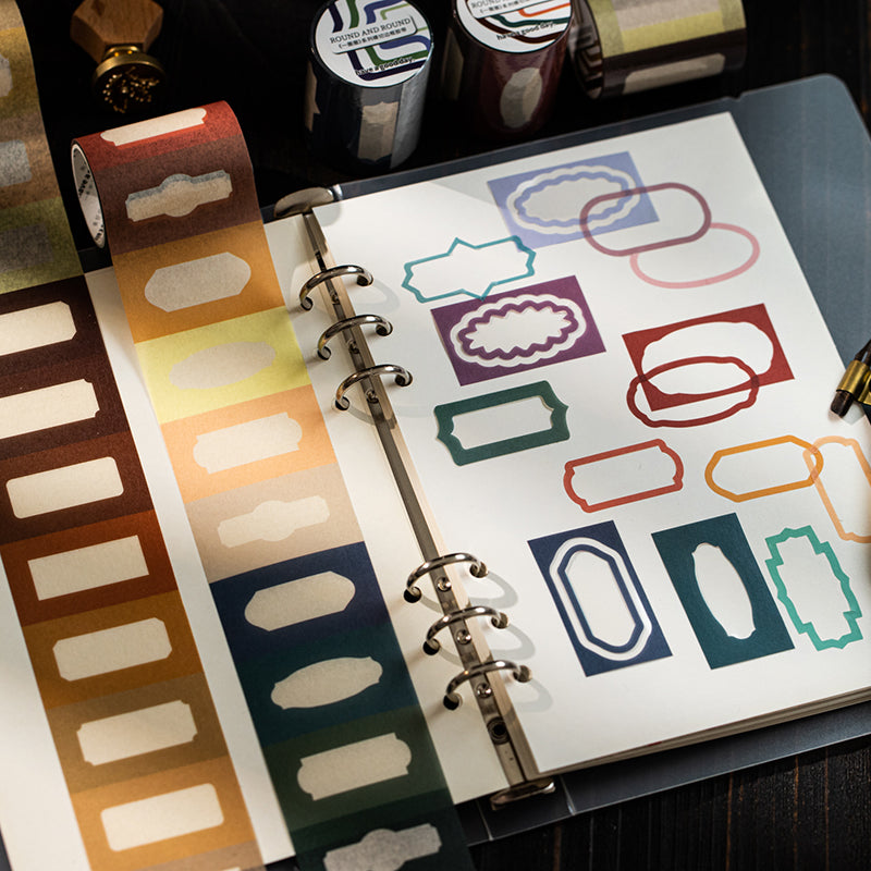 Round And Round Series Die Cutting Washi Tape for journaling, scrapbooking and collage