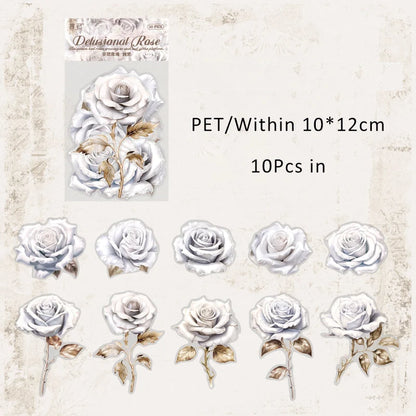 Dreamy Rose Sticker Sheet – Aesthetic Romantic Journaling & Scrapbook Sticker
