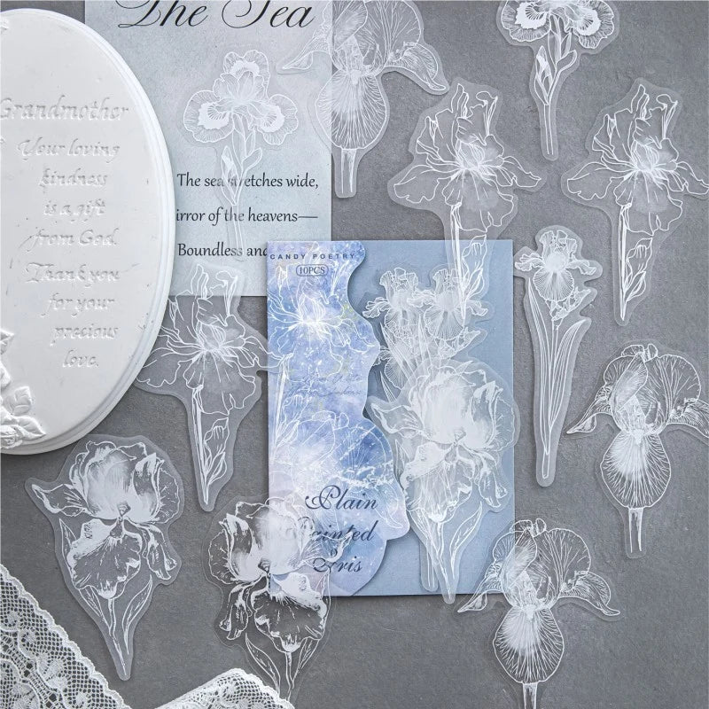 Moonlit White Garden Flower Sticker Pack