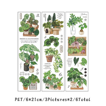 Botanical Green Plant Sticker Sheet – Aesthetic Nature Journaling & Scrapbook Sticker