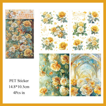 Rose Blossom Sticker Sheet – Romantic Aesthetic Journaling & Scrapbook Sticker