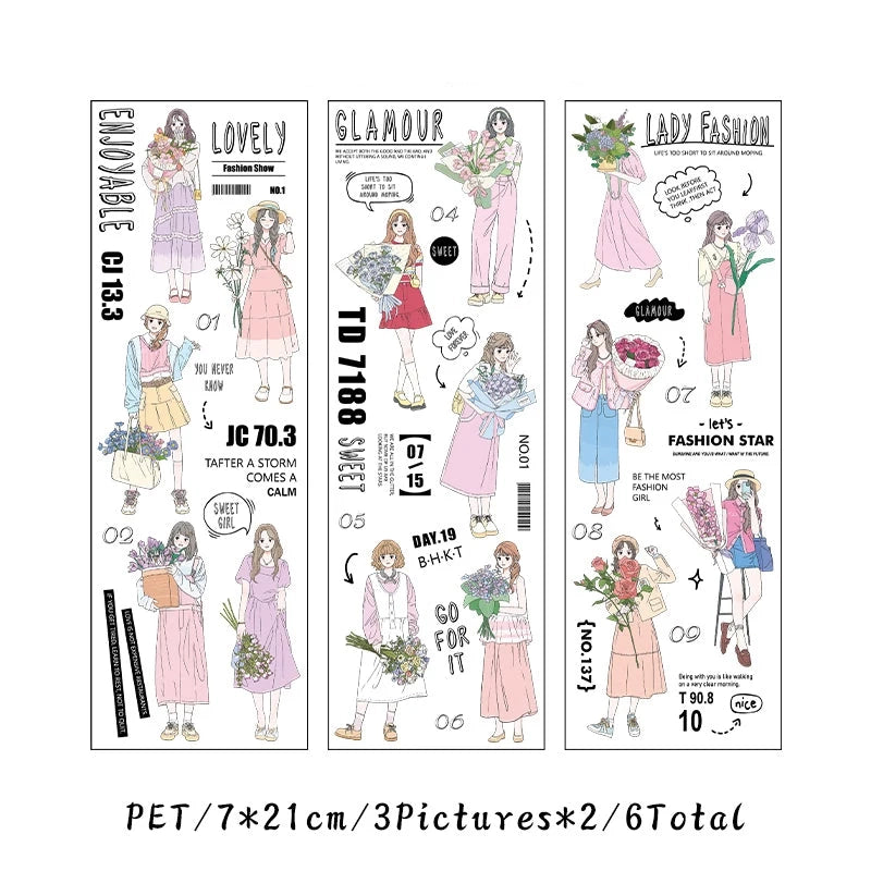 Romantic Floral Love Sticker Sheet – Aesthetic Planner & Journal Decoration Sticker