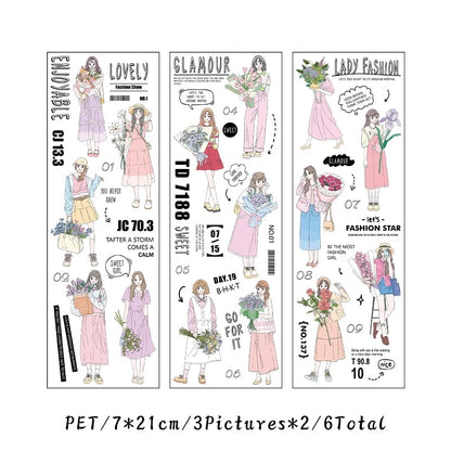 Romantic Floral Love Sticker Sheet – Aesthetic Planner & Journal Decoration Sticker