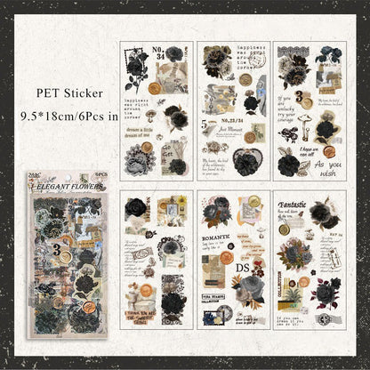 Falling Floral Bud Net Sticker Sheet – Aesthetic Botanical Journaling & Scrapbook Sticker