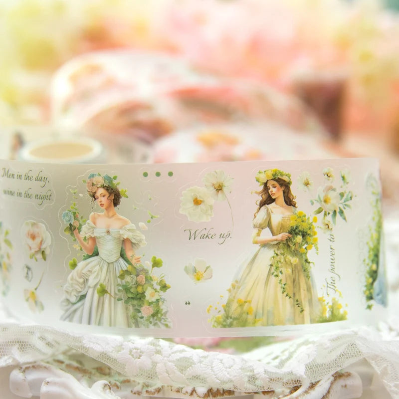 Vintage Art Girl Floral PET & Washi Tape