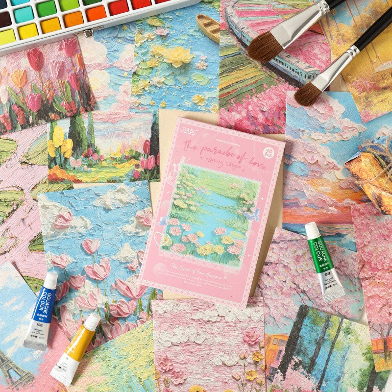 Brushstrokes Of Flowers Material Paper