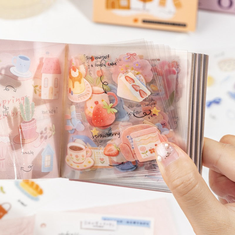 Four Seasons Signal Series PET sticker book featuring spring, summer, autumn, and winter seasonal designs for journaling, scrapbooking and collage