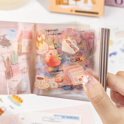 Four Seasons Signal Series PET sticker book featuring spring, summer, autumn, and winter seasonal designs for journaling, scrapbooking and collage
