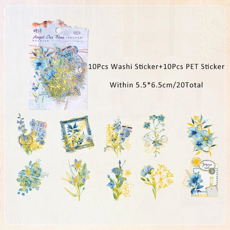 Time Floral Sticker Sheet – Vintage Aesthetic Journaling & Planner Sticker