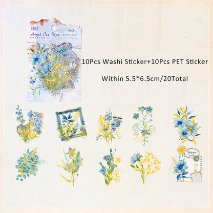 Time Floral Sticker Sheet – Vintage Aesthetic Journaling & Planner Sticker