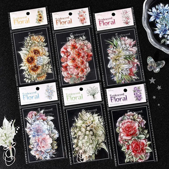 Iridescent Floral Garden Sticker Pack