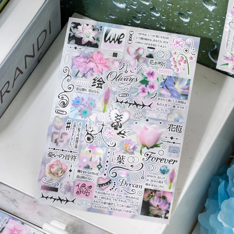 Flowers Hidden in the Mist Sticker Book