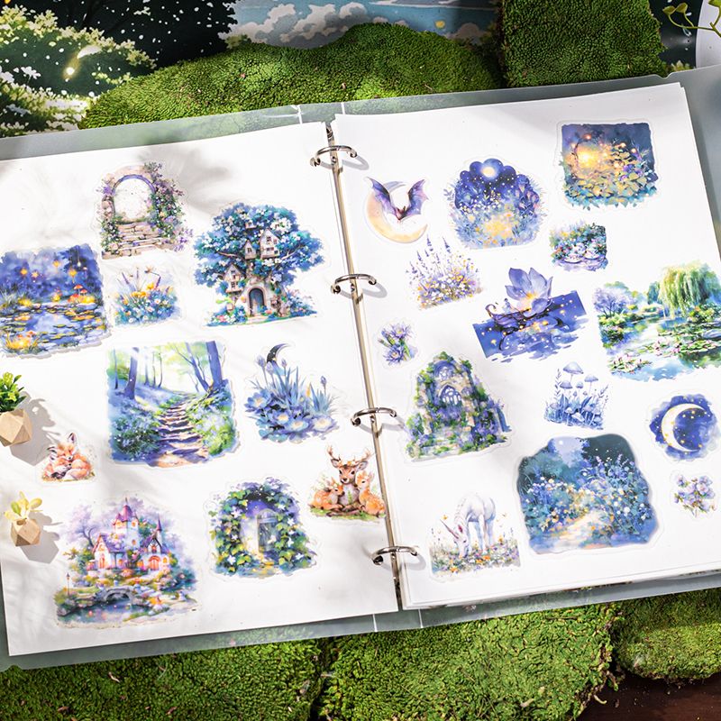 Green Garden White-Ink PET Sticker Pack