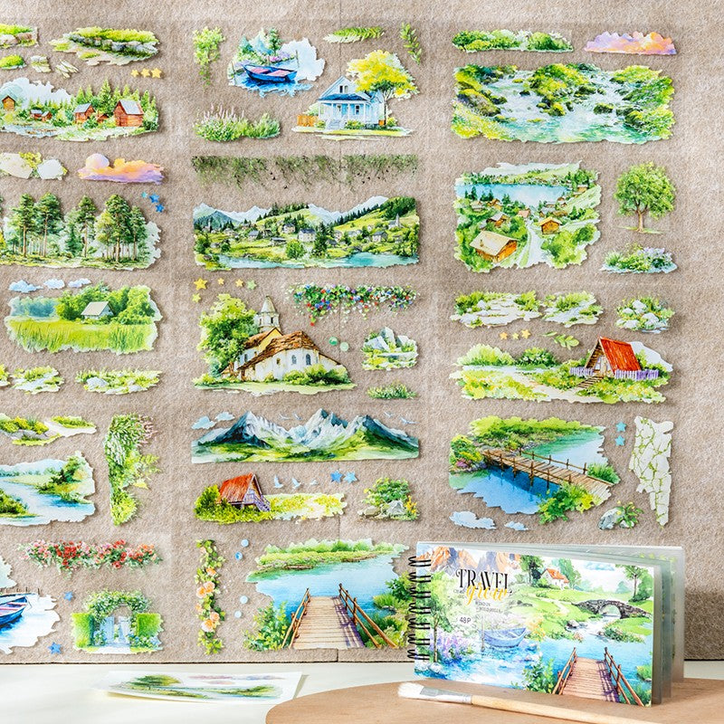 Windin Wildhills Series Sticker Book featuring book and wind designs for journaling, scrapbooking and collage