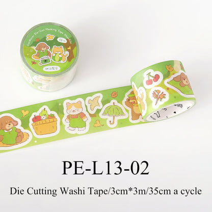 Forest Cute Friends Series Die Cutting Washi Tape