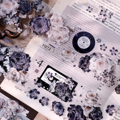 6cm*125cm Cloud Ink Flower Clusters Die Cutting Washi/PET/Shell Light Washi/PET Tape