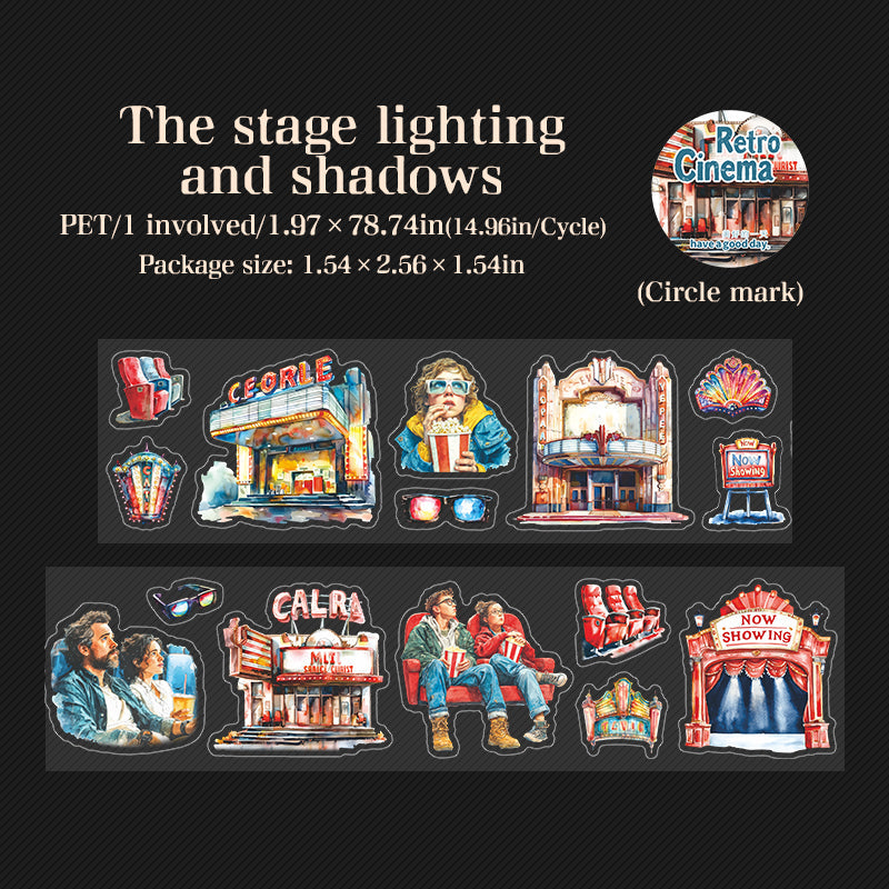 Retro Cinema Series Die Cutting PET Tape