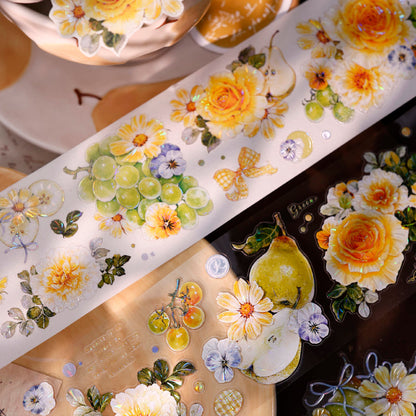 Whole Roll 6cm*5m Grape Vine Die Cutting Washi/PET/Shell Light Washi/PET Tape