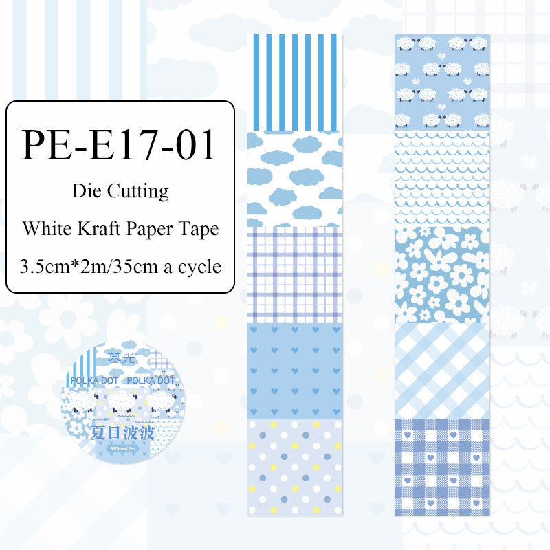 Dot Pattern Battle Series Die Cutting White Kraft Paper Tape