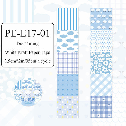 Dot Pattern Battle Series Die Cutting White Kraft Paper Tape