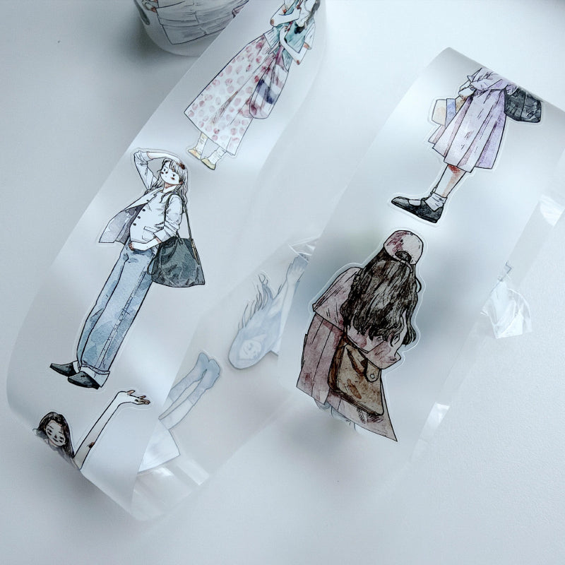 4.5cm*333cm Set Off On Journey Die Cutting Washi/PET/Fog PET Tape for journaling, scrapbooking and collage