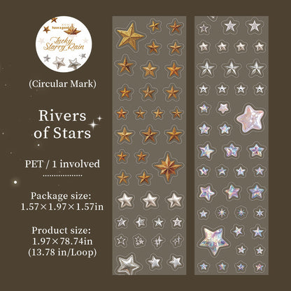 Lucky Starry Rain Series Die Cutting PET Tape