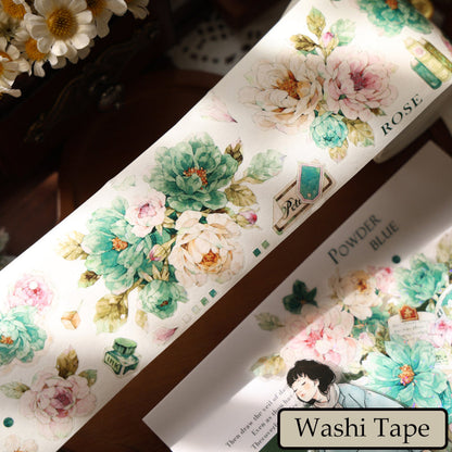 5.5cm*100cm Dream Painting green Die Cutting Washi/PET/Shell Light PET Tape